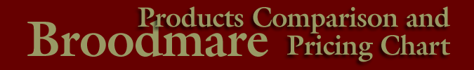 Broodmare Products Comparison and Pricing Chart