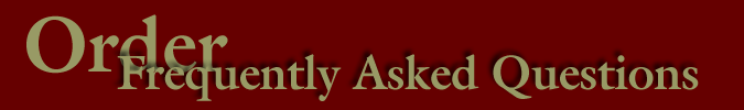 Order Frequently Asked Questions